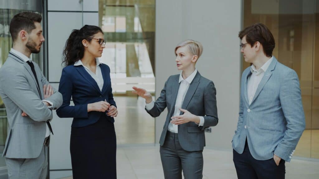 Business team meeting to discuss a project